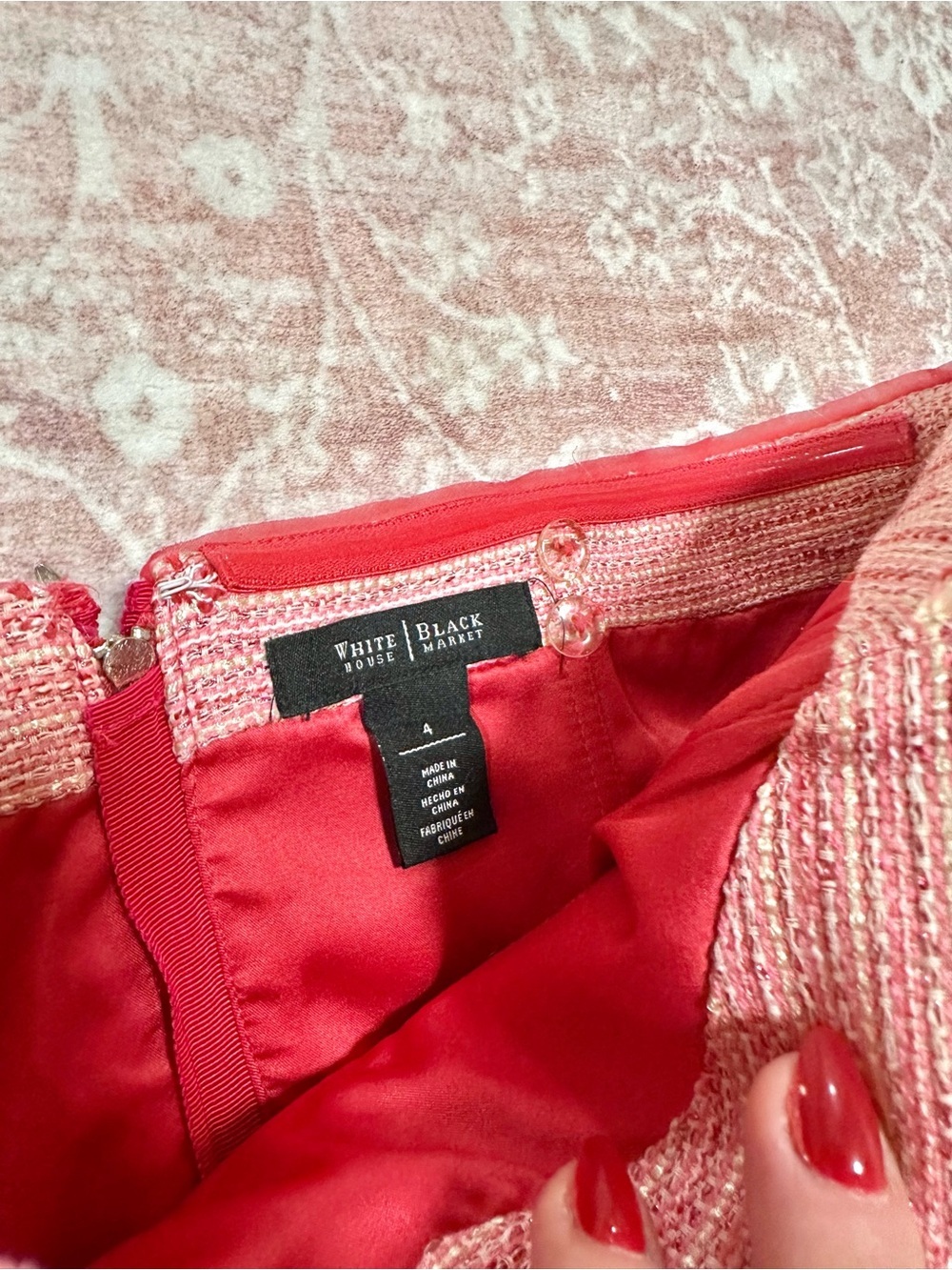 Tweed ❤️ WHBM Bustier Top W/ Gold Chain Details - Picture 4 of 11